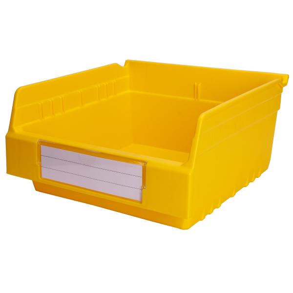 PP Semi-Open Front Organizer Bin for Rack System Stackable Small Parts Shelf Bins