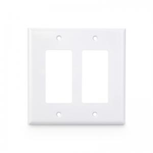 China Customized 2 Gang American Standard Plastic Cover Wall Plate for Single Dual Port Outlet on sale