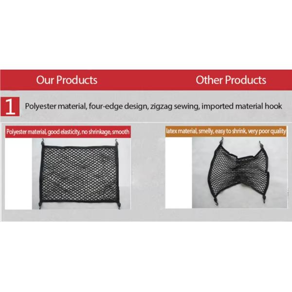 1 Inch Nylon Cargo Net 30*12cm / 25*15cm Nylon Tailgate Net For Cars