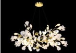 Ceramic Ginkgo Leaf Pendant Chandelier Lights Adjustable Suspended Line
