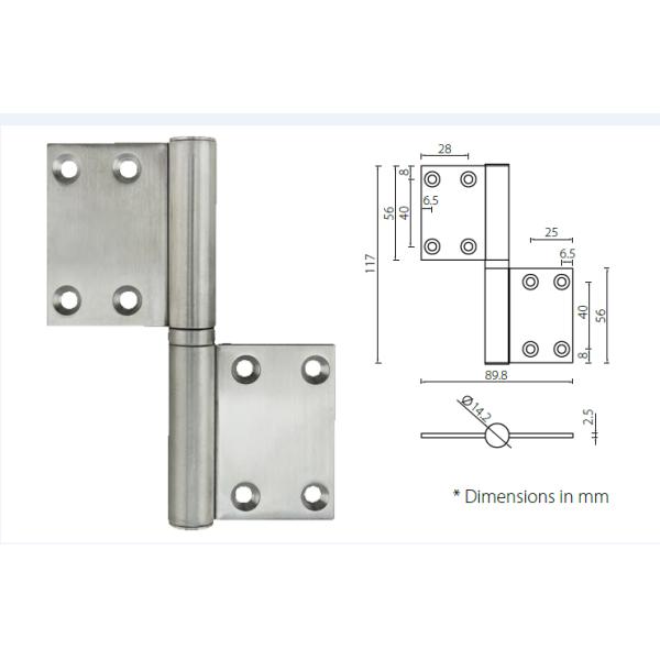 Stainless Steel Door Hinges For Public Building , Euro Mortice Hinge HB Series