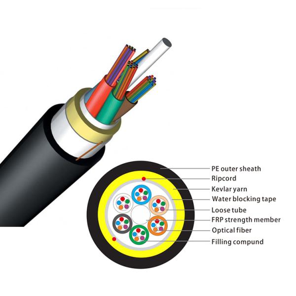 12 Hilos Span 120M Self Supporting Aerial ADSS Fiber Cable