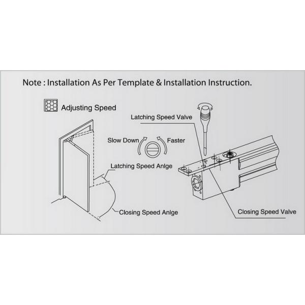 Office Sliding Arm Door Closer Adjustable Latching Speed For 25-45kg Inside Door