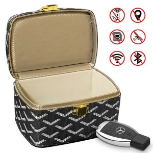 Remote Control Pu Leather Car Key Fob Signal Blocking Box