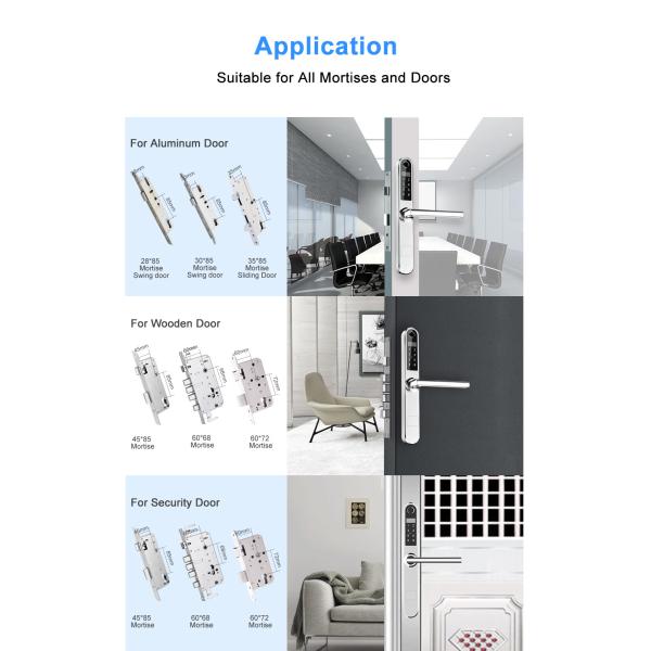 Fingerprint Smart Tuya Door Lock Wireless WIFI APP Remote Control