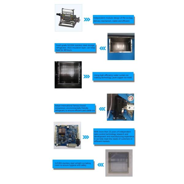 220 Volt Ice Making Pure Water Vending Machine With CE ISO Certificate