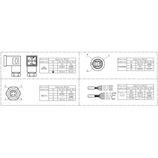 OEM RS485 Air Compressor Pressure Transducer 4-20mA Ceramic Pressure Sensor I2C