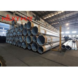 Three-Section Galvanized Monopole Tower for Communication Distribution