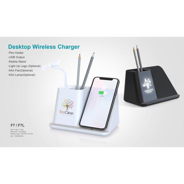 2022 New Arrival USB And Type C Output Wireless Fast Charger Pen Holder With Wireless Charger