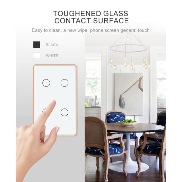 Smart Home Interruptor Smart Recessed Design Concave Concavo Glass Single Fire Line Without Neutral Wire Zigbe
