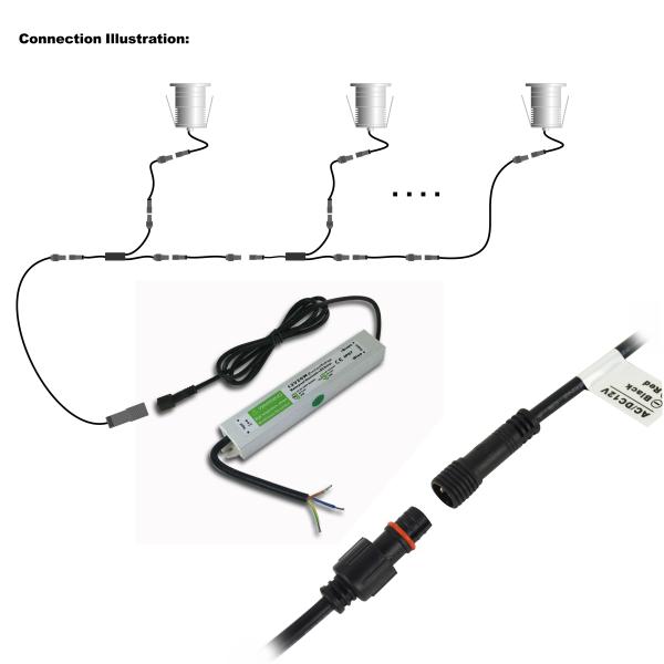 Small Led Patio Lights Decking Lights 3W IP67 Waterproof Recessed Led Inground Light Low Voltage Landscape Lighting