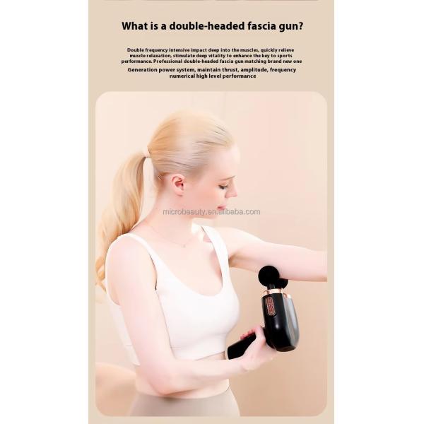 Cordless Dual Head Massage Gun Full Body Deep Tissue Massager Type C Charging