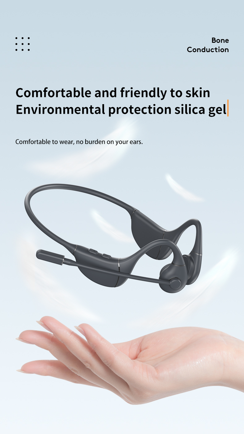 Wireless Waterproof Mp3 Compact Black Foldable Open Ear Bluetooth Bone Conduction Headphones