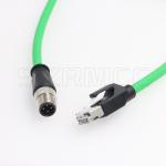 M12 Dcoded 4 Pin Male Flexible Ethernet Cable to RJ45 Male With Industrial Cat5e