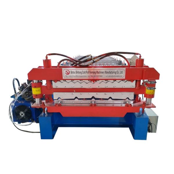 Double Trapezoidal Tile Wall Corrugated Sheet Roll Forming Machine Fully Automatic