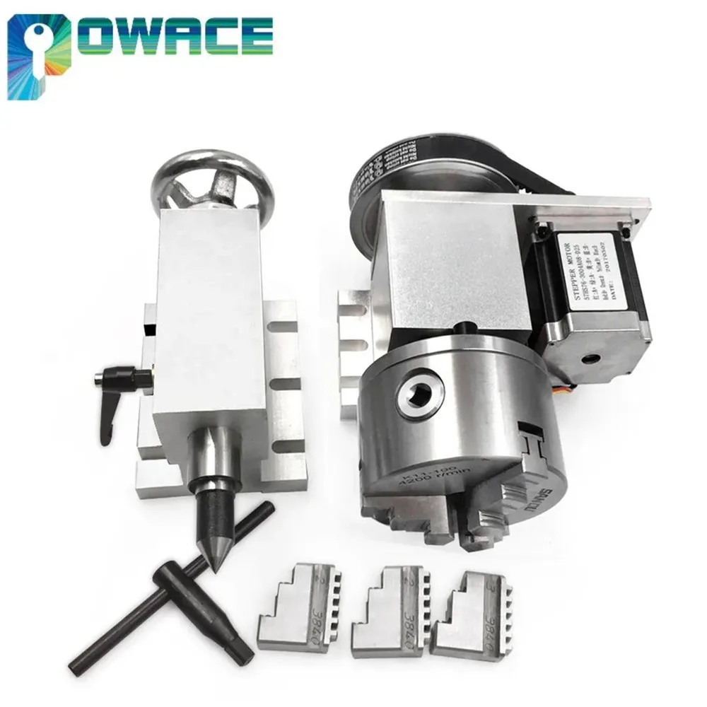 CNC Lathe 4th Axis Tailstock K11 80mm 3 4 Jaw Chuck Index Dividing Head