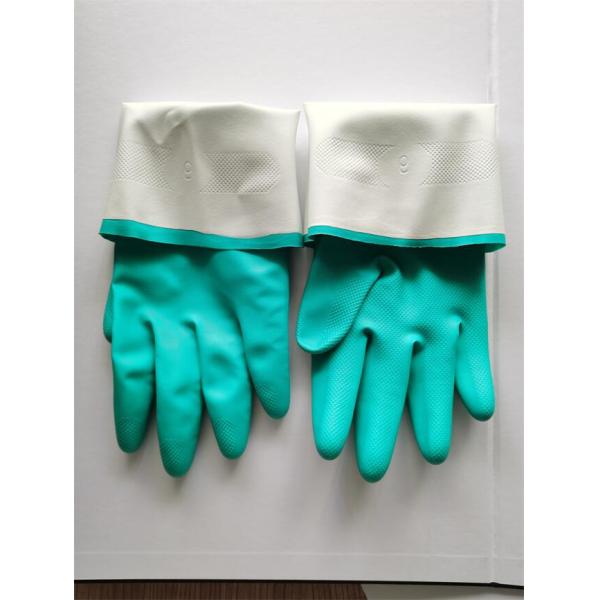 15mil 3D Diamond Grain Nitrile Heavy Duty Industry Gloves Flocking Puncture Oilproof Chemical Resistant
