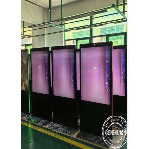 43" 49" 55" 8MP Camera 4K UHD AG Glass Capacitive Interactive Touch Screen Kiosk With Colorful RGB LED Strip