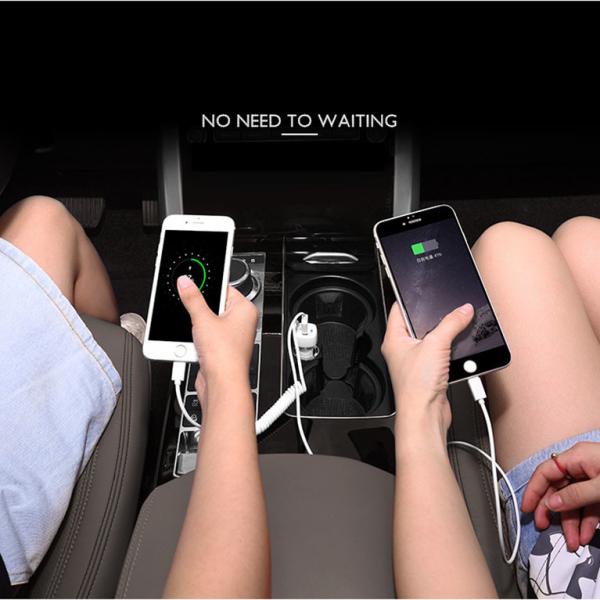 ABS 1.3m Car Fast Charger Adapter Elastic Charging Cable Type C Port