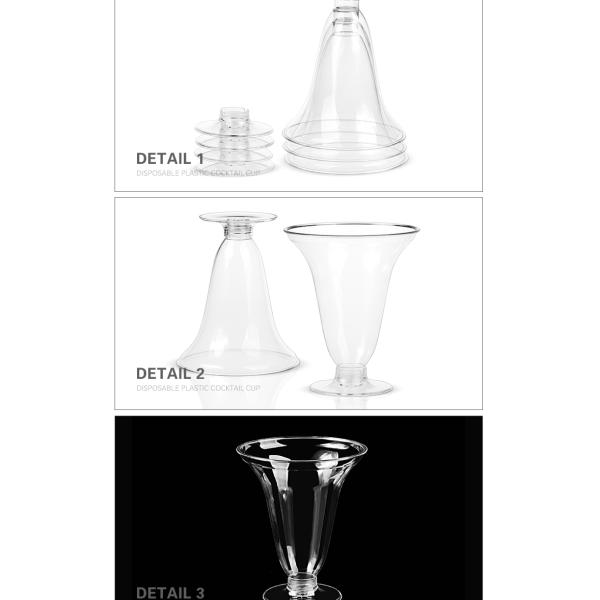 Party supplies new design transparent 90ml plastic wine cup for wedding