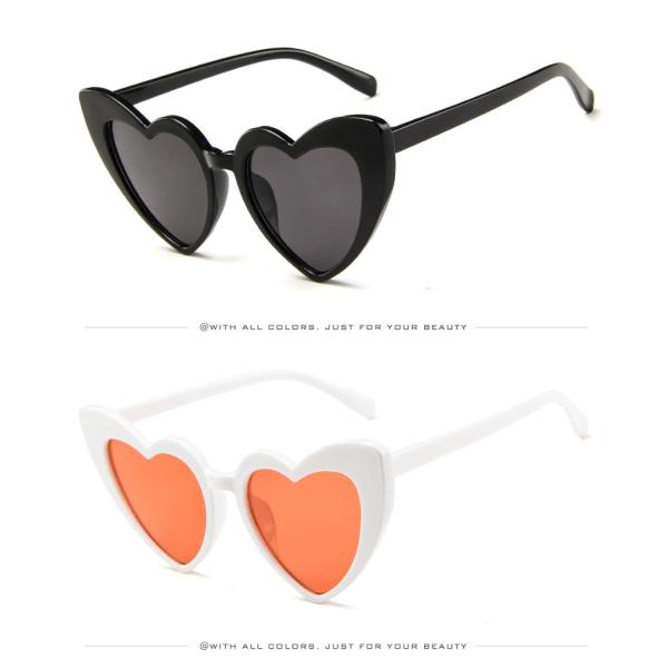 Plastic Designer Female Lady Fashion Heart Sunglasses Multi Colors 155MM