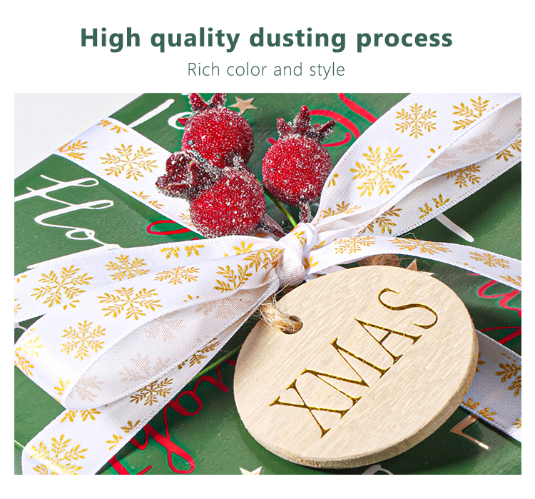 Custom gold foil printed gift polyester satin ribbon with logo