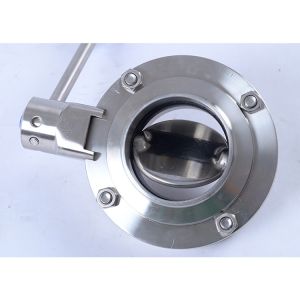 Pneumatic SS Butterfly Valve Pulling Handle Hygienic FPM Dn10 Rjt
