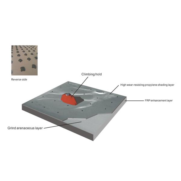 Removable Rock Climbing Practice Board Wall Fiberglass For Trampoline Park