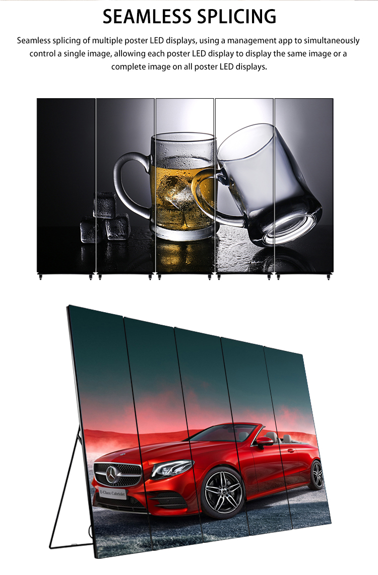 High Brightness LED Poster Display P2 P2.5 P3 P4 Indoor Advertising LED Display Screen