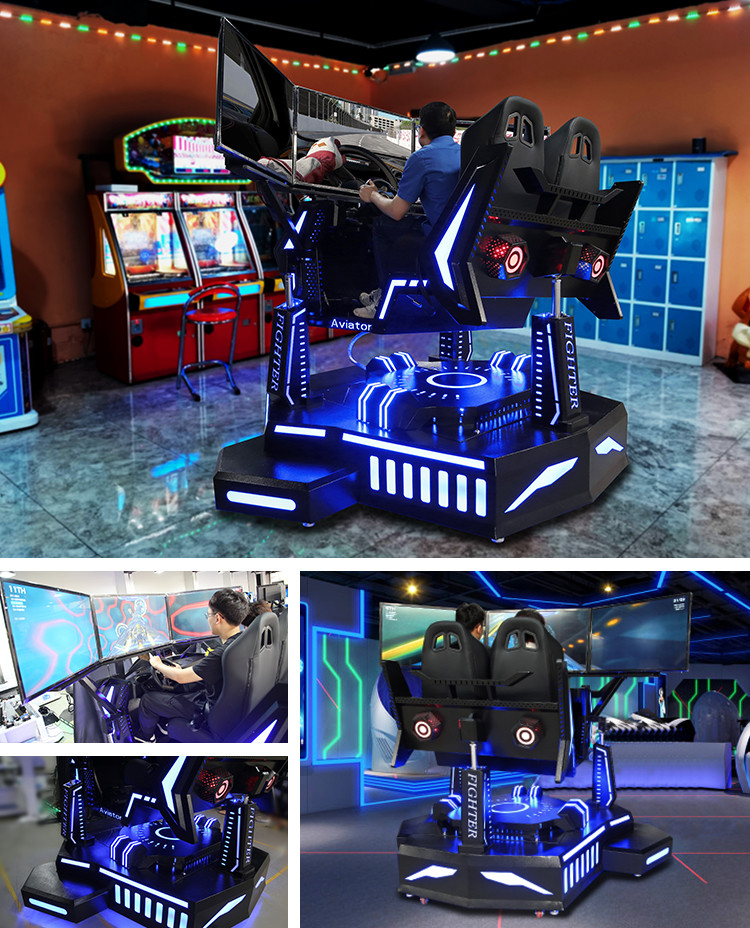 Water Park 3 Screen Racing Simulator Motion Car Gaming Chair