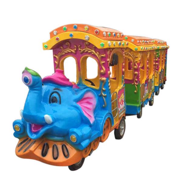 Elephant Lovely Amusement Fun Train Rides / Kiddie Train Ride 14 Riders