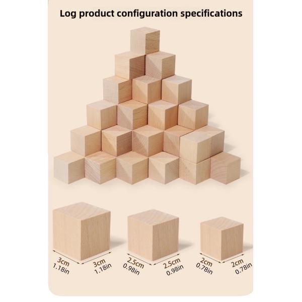 Rainbow Wooden Blocks Square Colorful Wooden Cubes Counting Block Learning Educational Toys Wooden Building Blocks Stacking Game