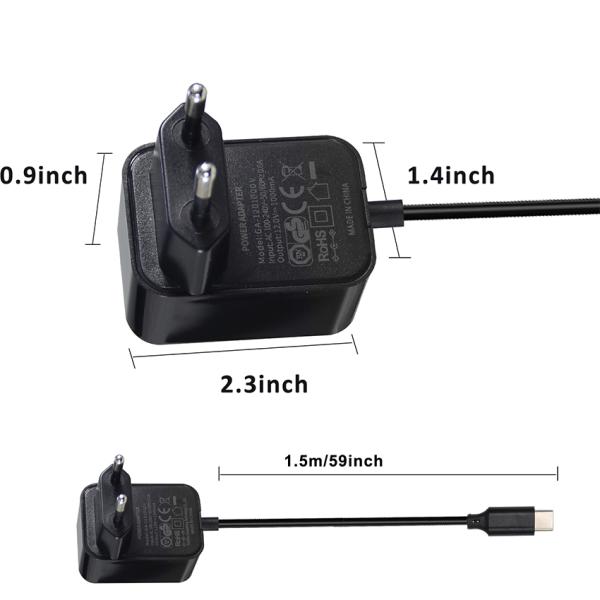 EU Plug to Type C Power Adapter 20W 5V/4A Smart Charging