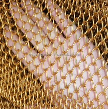 Aluminum Wire Mesh Fabric Decorative Chain Link Wire Mesh Curtain