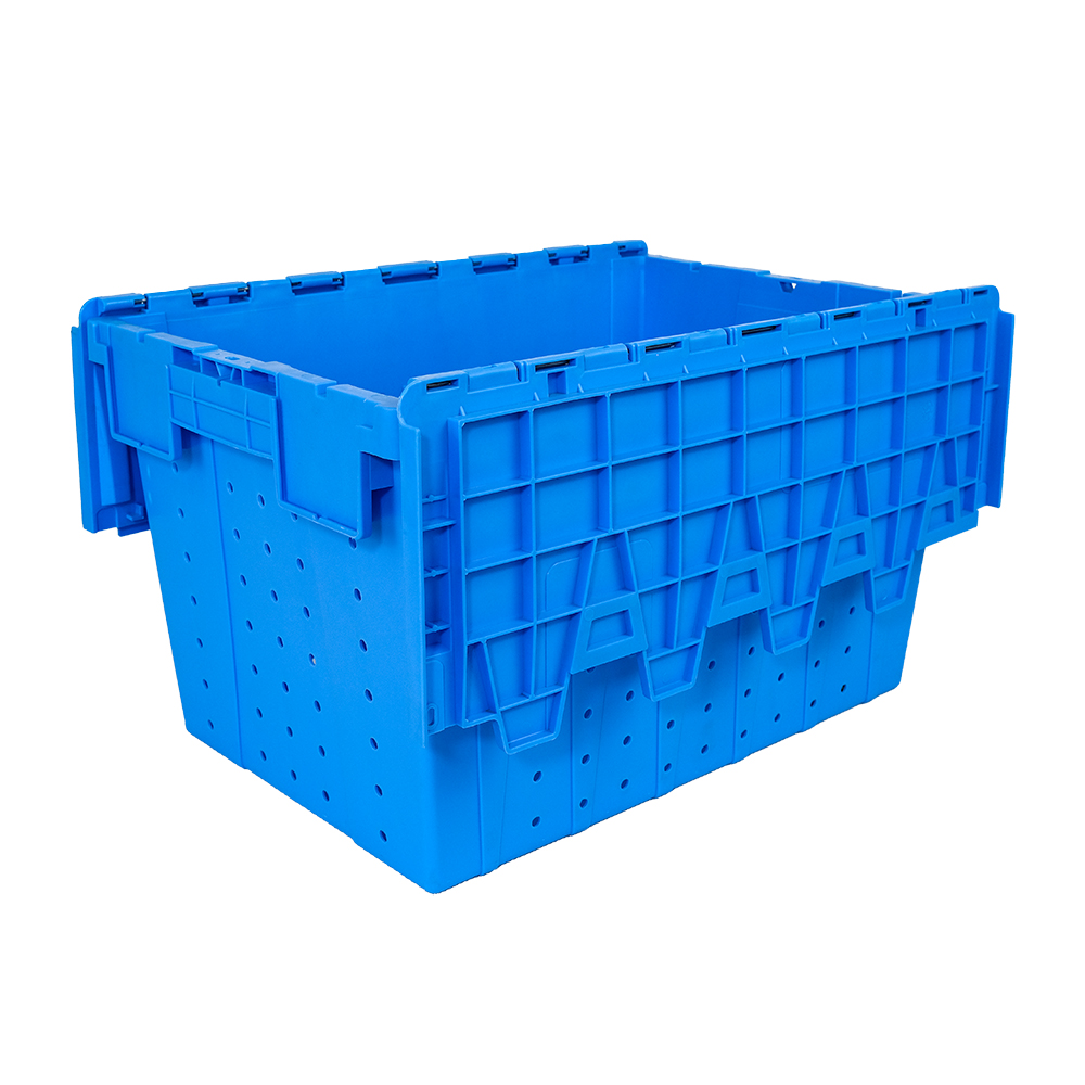 Convenient Hinged Lid Moving Crate with Lockable Design and Customized Color Option