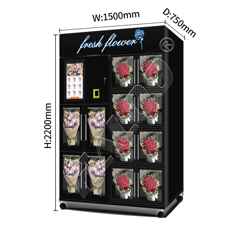 Haloo Vending Machine Supplier Smart Touch Screen Full Automatic Kiosk 12-lattice Customized Logo Gifts Flower Vending Machine
