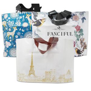 Buy cheap Flexi Loop Handle Plastic Bags 300-700mm Tote Reusable Folding product