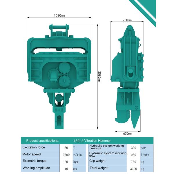 Hitachi Excavator Vibratory Pile Driver Powered By Parker Motor And SKF VA405 Bearings