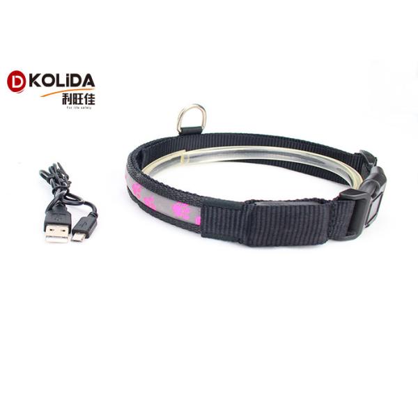 Reflective USB Rechargeable LED Dog Collar For Small / Medium Dog Cat Collar