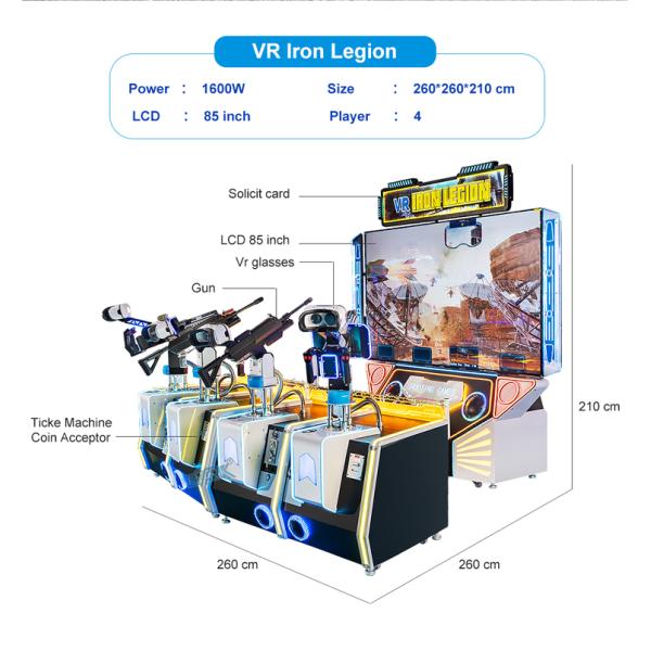 VR Shooting Simulator Amusement Park Coin-operated 4-person Shooting Game VR lron Legionv