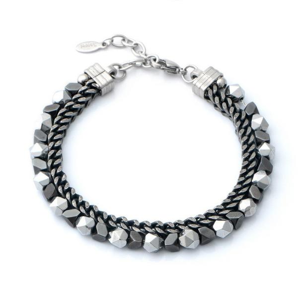 Stainless steel gallstones fashion jewelry, niche high-end design, personalized explosive steel titanium bracelet for men