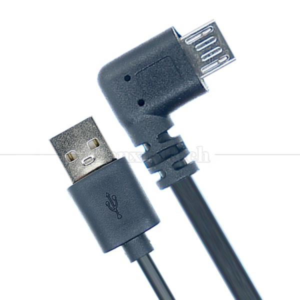 90 Degree Right Angled USB to Micro B Data Charger Cable for Phone Tablet Digital Camera GPS