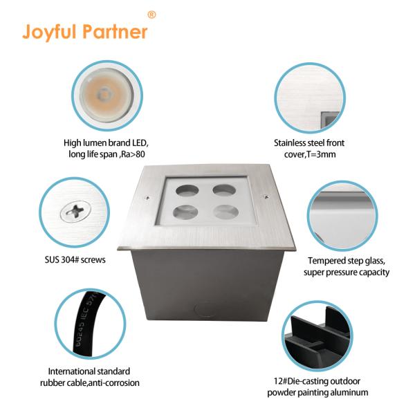 Adjustable Underground Outdoor LED Floor Lights For Driveway Landscape Pathway