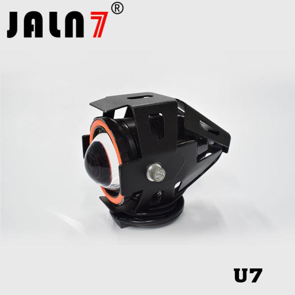 Motorcycle Headlight Led JALN7 U7 15W Fog Driving Running Light with Angel Eyes Lights Ring Front Strobe Flashing