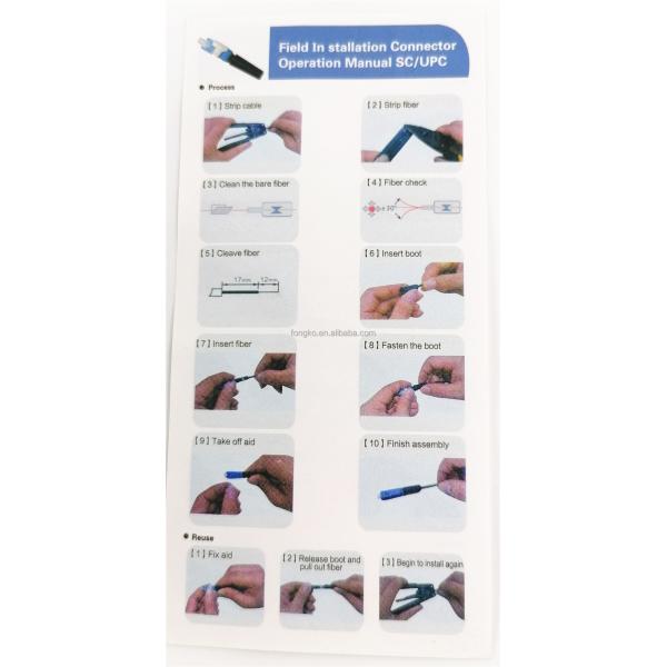 Simplex Fast Fiber Optic Cable Sc Connector UPC Ftth Cable Connector