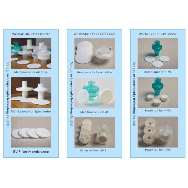 Heat Moisture Exchanger Electrostatic Filter Paper , CPAP Filter Membrane