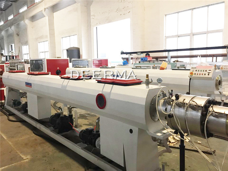 Counter Rotating Twin Screw Extrusion Line 37kw PVC Pipe Manufacturing Machine Customized