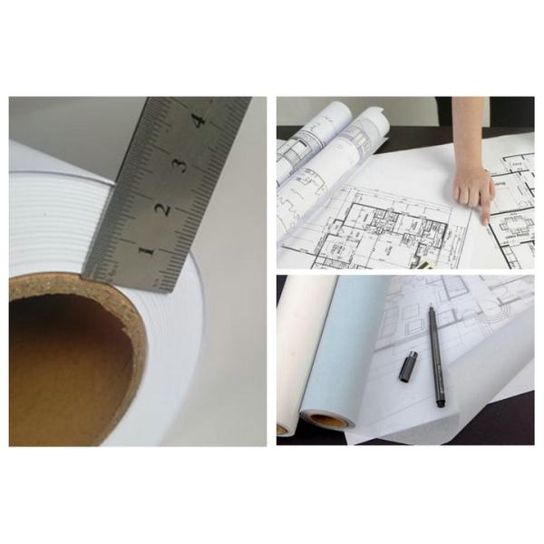 80gsm CAD Plotter Drawing Paper Roll For Textiles & Construction