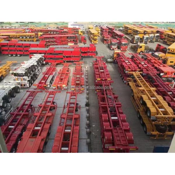 Promotional Flatbed Truck Semi Trailer 2 3 4 Axles 50 60 80 100 Ton With Twist lock 40ft 20ft platform container semi trailer