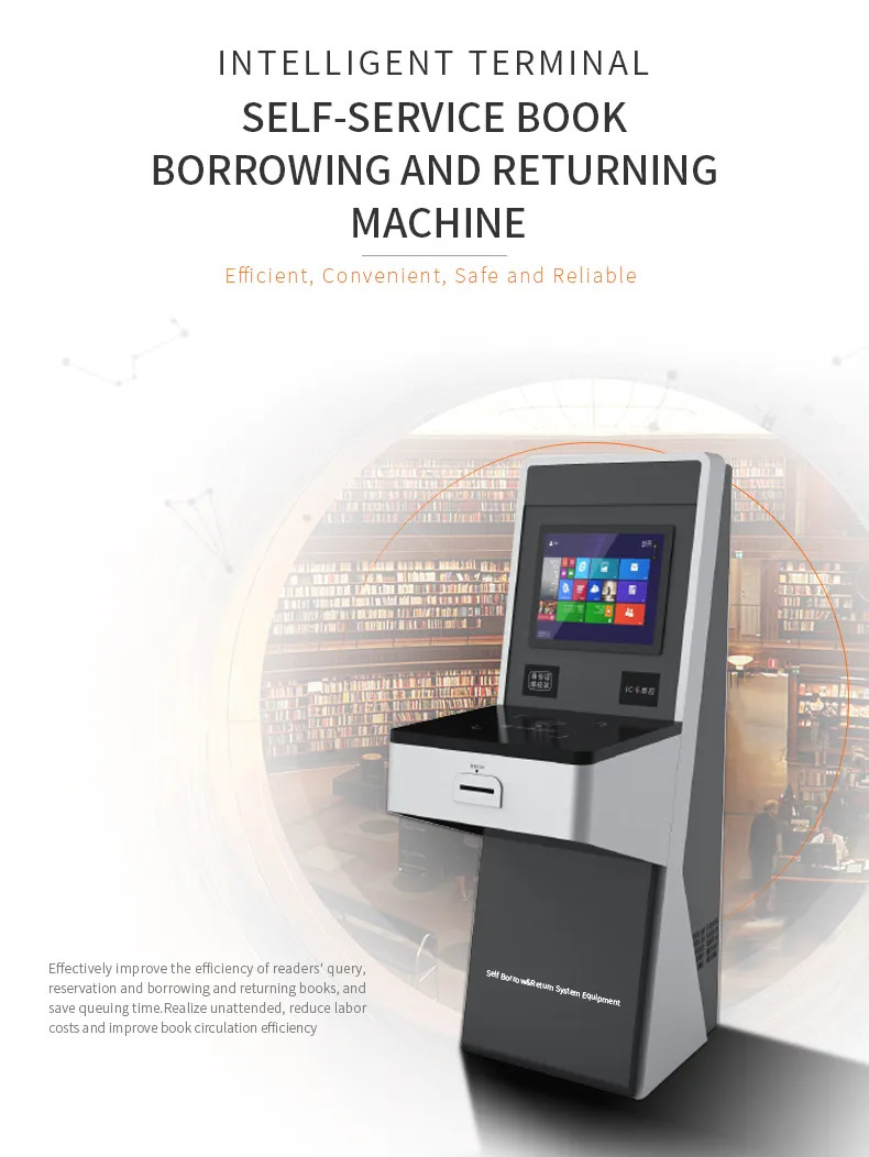 Reader Custom Kiosk Equipment Pharmacy Supermarket Self Service Library Hotel Self Check In Machine